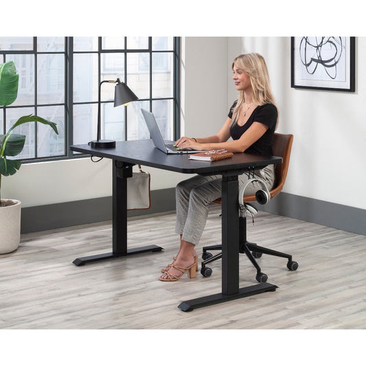 Oe 48"wx24"d Adj Height Desk Black 3a