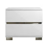 Acrylic Lacquer 2 Drawer Nightstand With Chrome Legs White SIF-2104-WHG