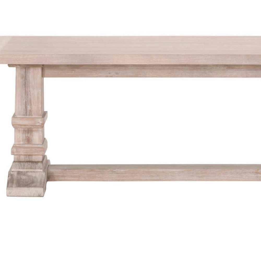 Wooden Dining Bench with Double Pedestal Base Brown SIF-6030-L-NG