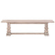Wooden Dining Bench with Double Pedestal Base, Brown