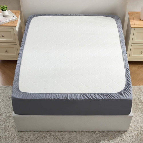 Sleeptone 7 Pc California King Comfoter Set, Pleated, Daimond Stitch, Gray