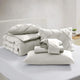 Sleeptone 7 Pc King Size Comforter Set, Pleated, Off White