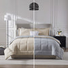 Sleeptone 7 Pc California King Comforter Set, Microfiber, Light Gray