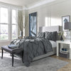 Sleeptone 3pc King Size Comforter Set w 2 Shams, Gray Pinch Pleat