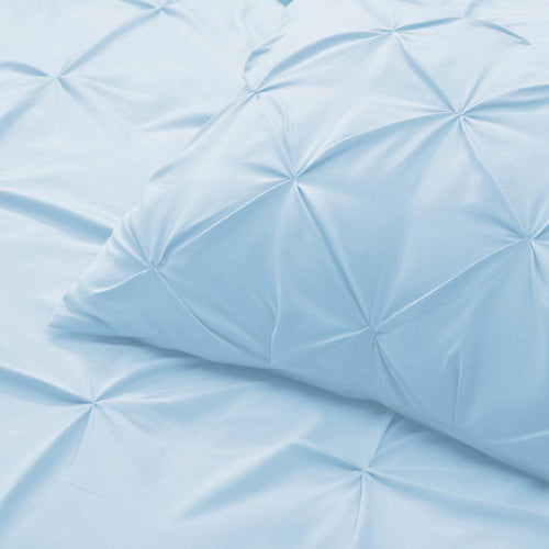 Sleeptone 3pc King Size Comforter Set w 2 Shams, Blue Pinch Pleat