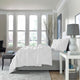 Sleeptone 3pc Queen Size Comforter Set w 2 Shams, White Pinch Pleat