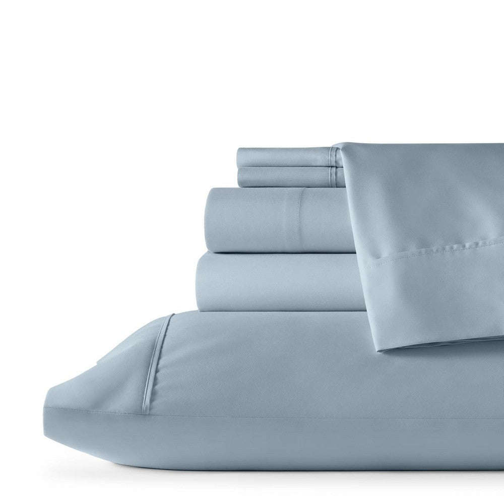 Sleeptone 6pc Twin XL Size Sheet Set, Brushed Microfiber, Ice Blue