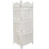 71" 4-Panel Carved Wood Room Divider Screen, White By The Urban Port