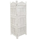 71" 4-Panel Carved Wood Room Divider Screen, White By The Urban Port