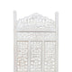 71" 4-Panel Carved Wood Room Divider Screen, White By The Urban Port