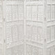 71" 4-Panel Carved Wood Room Divider Screen, White By The Urban Port
