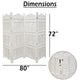 71" 4-Panel Carved Wood Room Divider Screen, White By The Urban Port