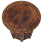 18 Inch Mango Wood Folding Accent Table Handcarved Walnut Brown By The Urban Port UPT-148946