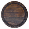 18 Inch Mango Wood Folding Accent Table, Hand Carved, Walnut Brown  By The Urban Port