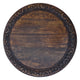 18 Inch Mango Wood Folding Accent Table, Hand Carved, Walnut Brown  By The Urban Port