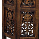18 Inch Mango Wood Folding Accent Table, Hand Carved, Walnut Brown  By The Urban Port
