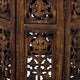 18 Inch Mango Wood Folding Accent Table, Hand Carved, Walnut Brown  By The Urban Port