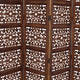 80" 4-Panel Hand Carved Wood Room Divider Screen, Brown By The Urban Port
