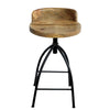 Pia 25-31 Inch Set of 2 Industrial Style Counter Height Stools with Adjustable Swivel Seat Brown Black By The Urban Port