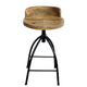 Pia 25-31 Inch Set of 2 Industrial Style Counter Height Stools with Adjustable Swivel Seat Brown Black By The Urban Port