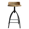 Pia 25-31 Inch Industrial Style Counter Height Stool with Adjustable Swivel Seat Brown Black By The Urban Port