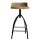 Pia 25-31 Inch Industrial Style Counter Height Stool with Adjustable Swivel Seat Brown Black By The Urban Port