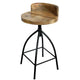 Pia 25-31 Inch Industrial Style Counter Height Stool with Adjustable Swivel Seat Brown Black By The Urban Port