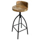 Pia 32-35 Extra Tall Adjustable Barstool Natural Brown Mango Wood Seat Black Iron Frame By The Urban Port