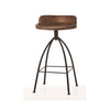 Pia 32-35 Extra Tall Adjustable Barstool Natural Brown Mango Wood Seat Black Iron Frame By The Urban Port