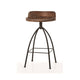 Pia 32-35 Extra Tall Adjustable Barstool Natural Brown Mango Wood Seat Black Iron Frame By The Urban Port