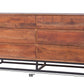 Modern Acacia Wood Dresser or Display Unit With Metal Base Walnut Brown and Black By Casagear Home UPT-182996
