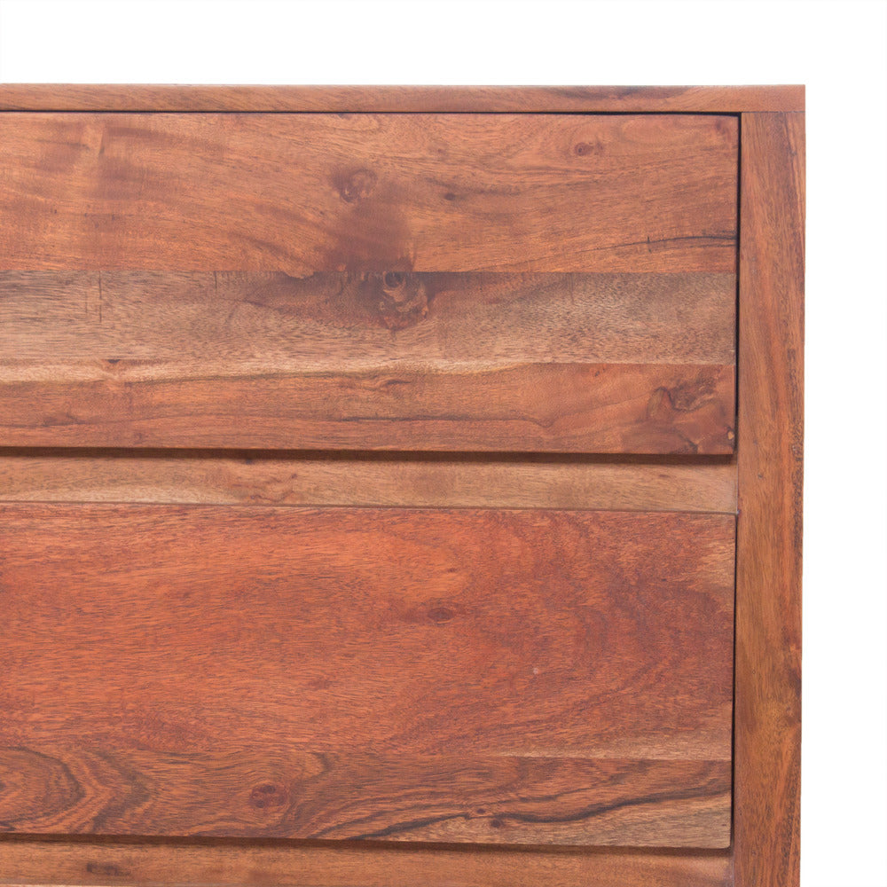 Modern Acacia Wood Dresser or Display Unit With Metal Base Walnut Brown and Black By The Urban Port UPT-182996
