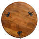 Gia Handcrafted Round Mango Wood  Coffee Table with Tray Top,  Dark Walnut Brown, Black Iron Legs By The Urban Port