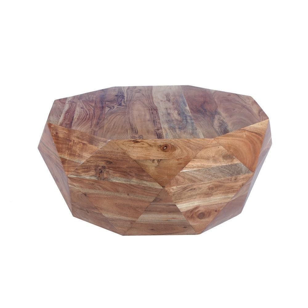 Bon 33 Inch Diamond Shape Acacia Wood Coffee Table With Smooth Top Natural Brown By The Urban Port UPT-183796