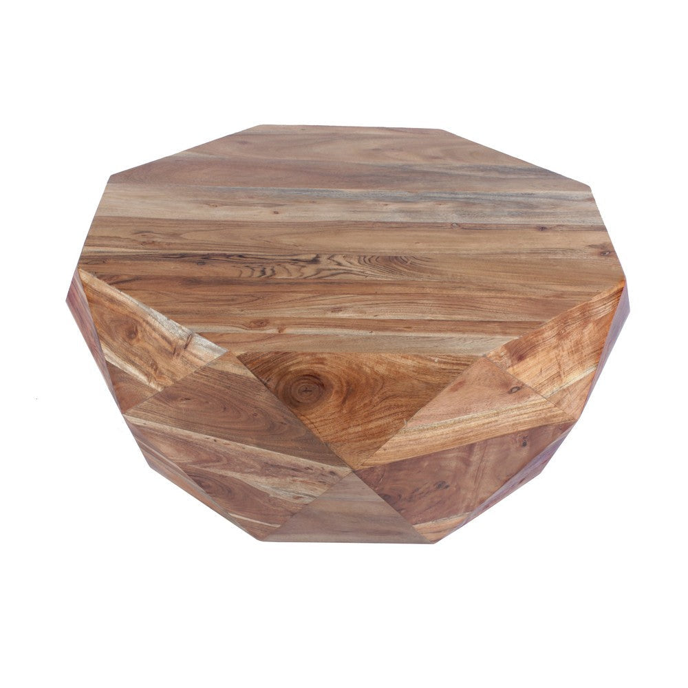 Bon 33 Inch Diamond Shape Acacia Wood Coffee Table With Smooth Top Natural Brown By The Urban Port UPT-183796
