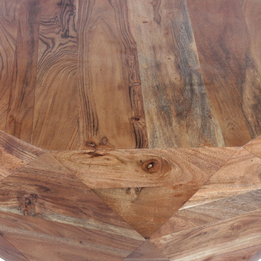 Bon 33 Inch Diamond Shape Acacia Wood Coffee Table With Smooth Top Natural Brown By The Urban Port UPT-183796