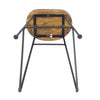 Jael 28 Inch Bar Stool with Mango Wood Saddle Seat Iron Rod Legs Brown and Black The Urban Port UPT-183797