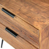 2 Drawer Wooden Nightstand with Metal Angled Legs, Black and Brown By The Urban Port