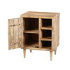 27 Inch Mango Wood Side Table, Open Cubbies, 1 Door Cabinet, Natural Brown By The Urban Port