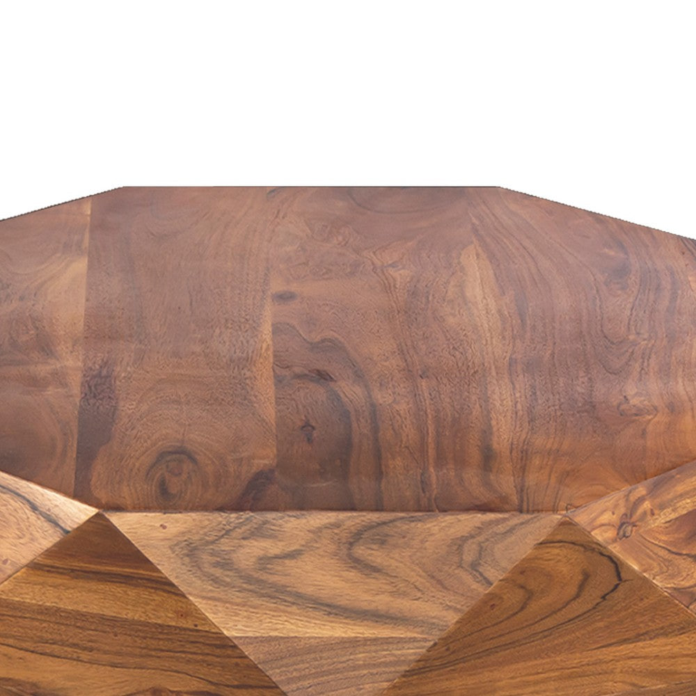 Bon 33 Inch Diamond Shape Acacia Wood Coffee Table With Smooth Top Dark Brown By The Urban Port UPT-196015