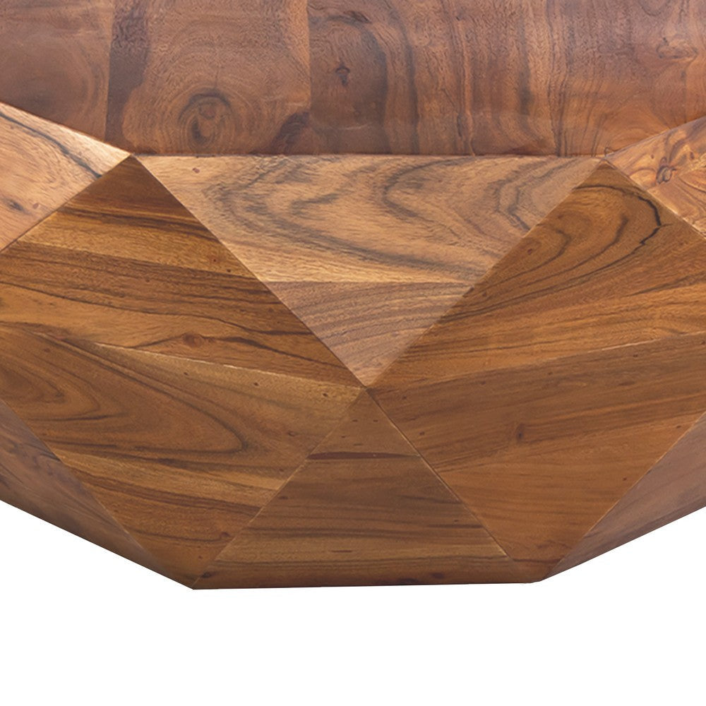 Bon 33 Inch Diamond Shape Acacia Wood Coffee Table With Smooth Top Dark Brown By The Urban Port UPT-196015