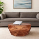 Bon 33 Inch Diamond Shape Acacia Wood Coffee Table With Smooth Top Dark Brown By The Urban Port UPT-196015