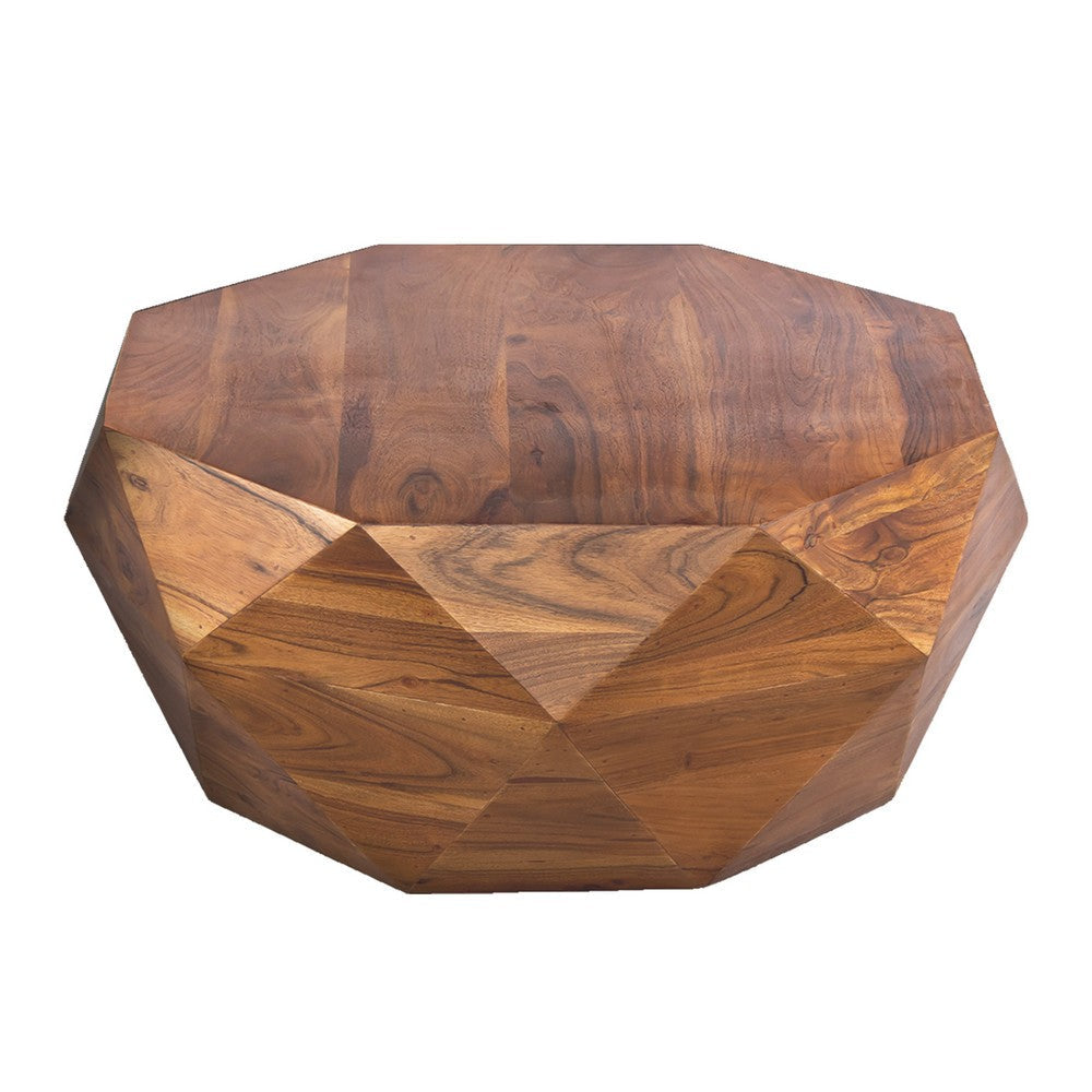 Bon 33 Inch Diamond Shape Acacia Wood Coffee Table With Smooth Top Dark Brown By The Urban Port UPT-196015
