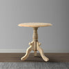 Intricately Carved Round Top Mango Wood Side End Table with Pedestal Base, Brown and White By The Urban Port
