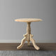 Intricately Carved Round Top Mango Wood Side End Table with Pedestal Base, Brown and White By The Urban Port