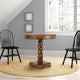 30" Handcrafted Round Mango Wood Dinette, Artisanal Twisted Pedestal Base, Walnut Brown By The Urban Port