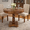 30" Handcrafted Round Mango Wood Dinette, Artisanal Twisted Pedestal Base, Walnut Brown By The Urban Port