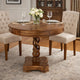 30" Handcrafted Round Mango Wood Dinette, Artisanal Twisted Pedestal Base, Walnut Brown By The Urban Port