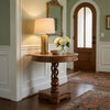 30" Handcrafted Round Mango Wood Dinette, Artisanal Twisted Pedestal Base, Walnut Brown By The Urban Port