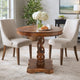 30" Handcrafted Round Mango Wood Dinette, Artisanal Twisted Pedestal Base, Walnut Brown By The Urban Port